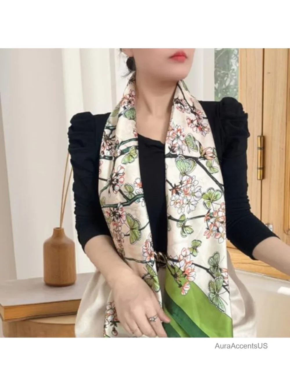 XL 43 Inch Square Scarf Polyester Satin Silk Fashion Wrap Hair Scarf Shawl